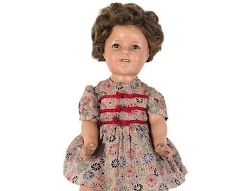 1930s Ideal Composition Shirley Temple Doll AS IS