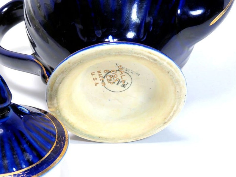 Hall Cobalt Los Angeles Fluted Teapot Etsy