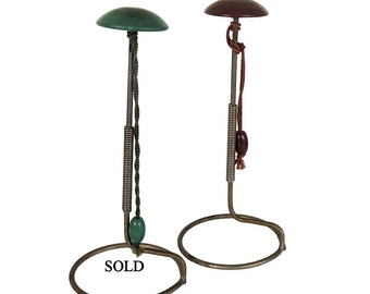 Brown Vintage Wood and Metal Hat Stand