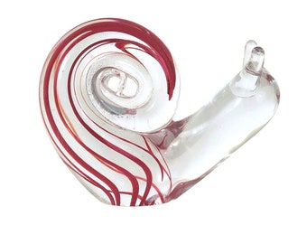 Murano Style Glass Snail Paperweight Figurine