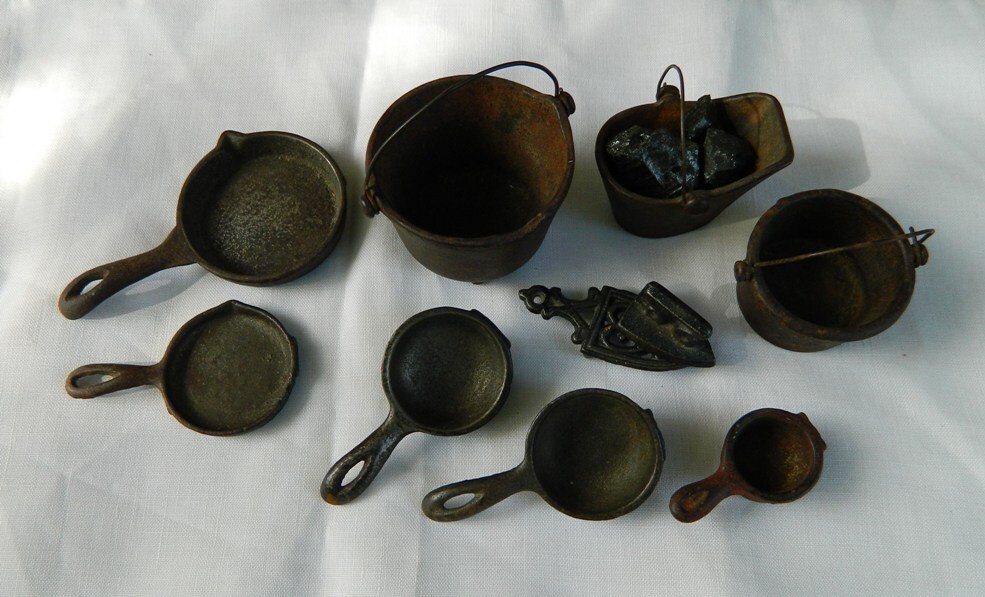 Vintage Cast Iron Dollhouse Miniature Pots and Pans Etsy