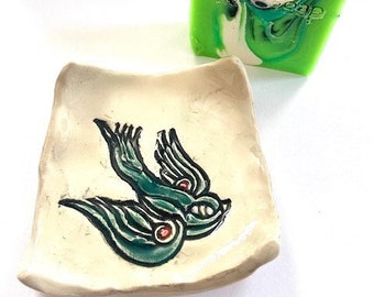 Birdie Trinket Dish-ceramics, home decor,birds, trinkets