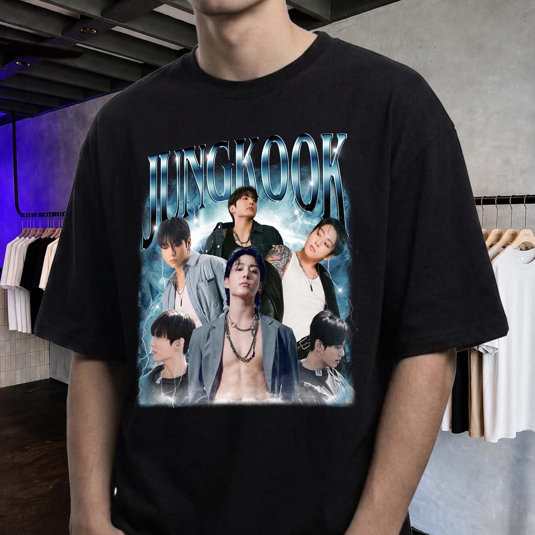 sk　Jung Kook for   90s Retro 90s K-pop Graphic Tee, Jungkook Vintage Streetwear Shirt - Etsy
