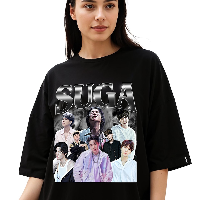 Suga Tee Rapper Suga Retro Throwback Tee, 90s Style Unisex T-shirt, Vintage K-pop ...