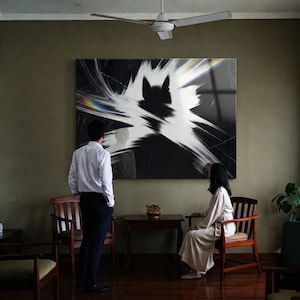 Vision of a Soul – NDE Inspired Canvas Print, Abstract Soul Transition Rainbow Aura, Metaphysical Spirit Energy Art, Surreal Cosmic Decor