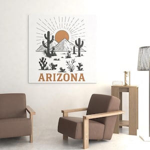 Desert Summer Vibes – Arizona Wall Art Print | Cactus Poster for Boho Home | Western Mountain Landscape | Instant Download - Holiday Travel