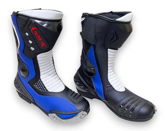 Inahs Motorbike Leather Racing Boots Motorcycle Riding Shoes for Bikers original Leather