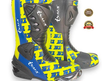 New Design Inahs Motorbike Leather Racing Boots Motorcycle Riding Shoes for Bikers