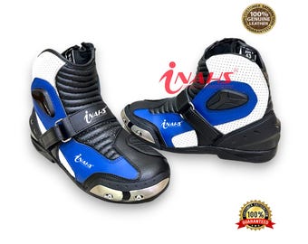 Half Long Short Model Motorbike Leather Racing Boots Motorcycle Riding Shoes for Bikers