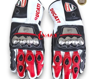 Ducati Motorbike Cowhide Leather Riding Motorcyle Gloves with Protection