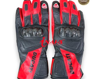 Ducati Top Model Motorbike Cowhide Leather Riding Motorcycle Gloves with Protection