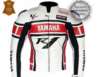 Yamaha R1 Leather Motorbike Jacket Motorcycle Cowhide Riding Jacket for bikers