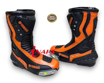 New Yamaha Motorbike Leather Racing Safety Boots Motorcycle Riding Shoes for Bikers