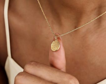 Fingerprint Necklace, Personalized Keepsake Jewelry, Custom Engraved Mom Necklace, Memorial Gift for Her