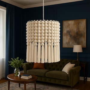 Boho Macrame Chandelier: Handmade Woven Pendant Light