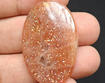 Zonnesteen edelsteen ovale vorm zonnesteen cabochon losse steen voor het maken van sieraden (40 x 26) mm