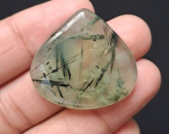 Natural Prehnite  Cabochon Loose Stone for Jewellery Making (32x34x8mm  A-582