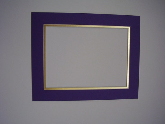 CUSTOM Picture Frame Double Mat 8x10 for 5x7 photo Royal Blue with Silver  liner