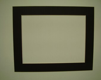 Picture Frame Mat Vertical or horizontal Custom Cut for 8x10 for 6x8  photo Black single Custom Cut