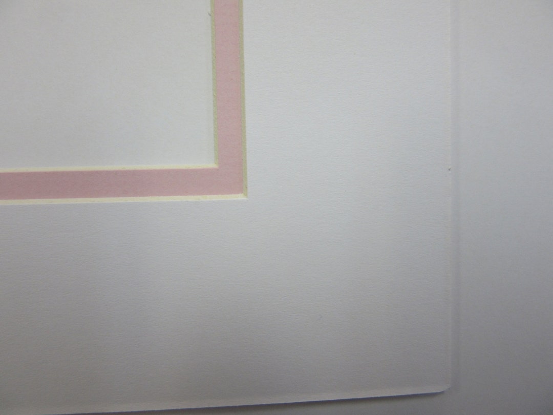Picture Framing Mat White With Baby Pink Liner Mat 12x12 for 8