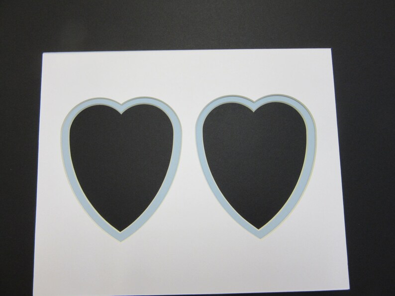 Picture Frame Mat Heart Mat 11x14 With 2 Hearts 4.5x5.5 TWIN Etsy