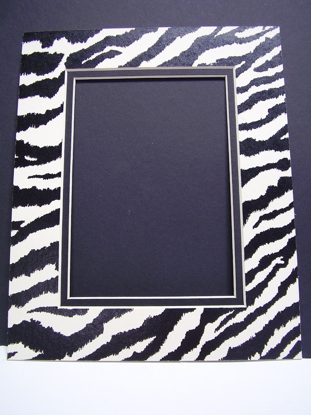 Picture Frame Double Mat 11x14 for 8x10 photo Houndstooth Black White Hot  Pink