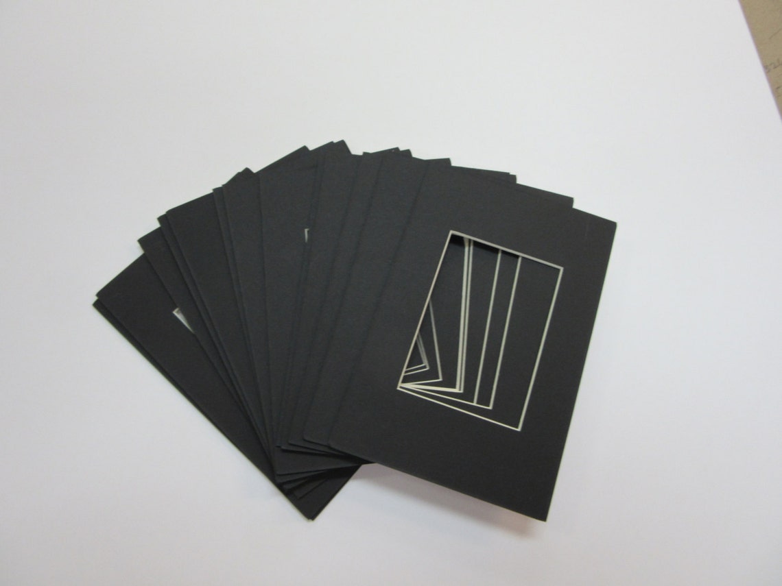 Picture Mats 4x6 for 3x5 Black color Set of 10 Custom Cut Etsy