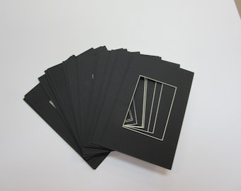 Picture Frame Mats 5x7 for 4x6 black or white mats SET OF 6 acid free
