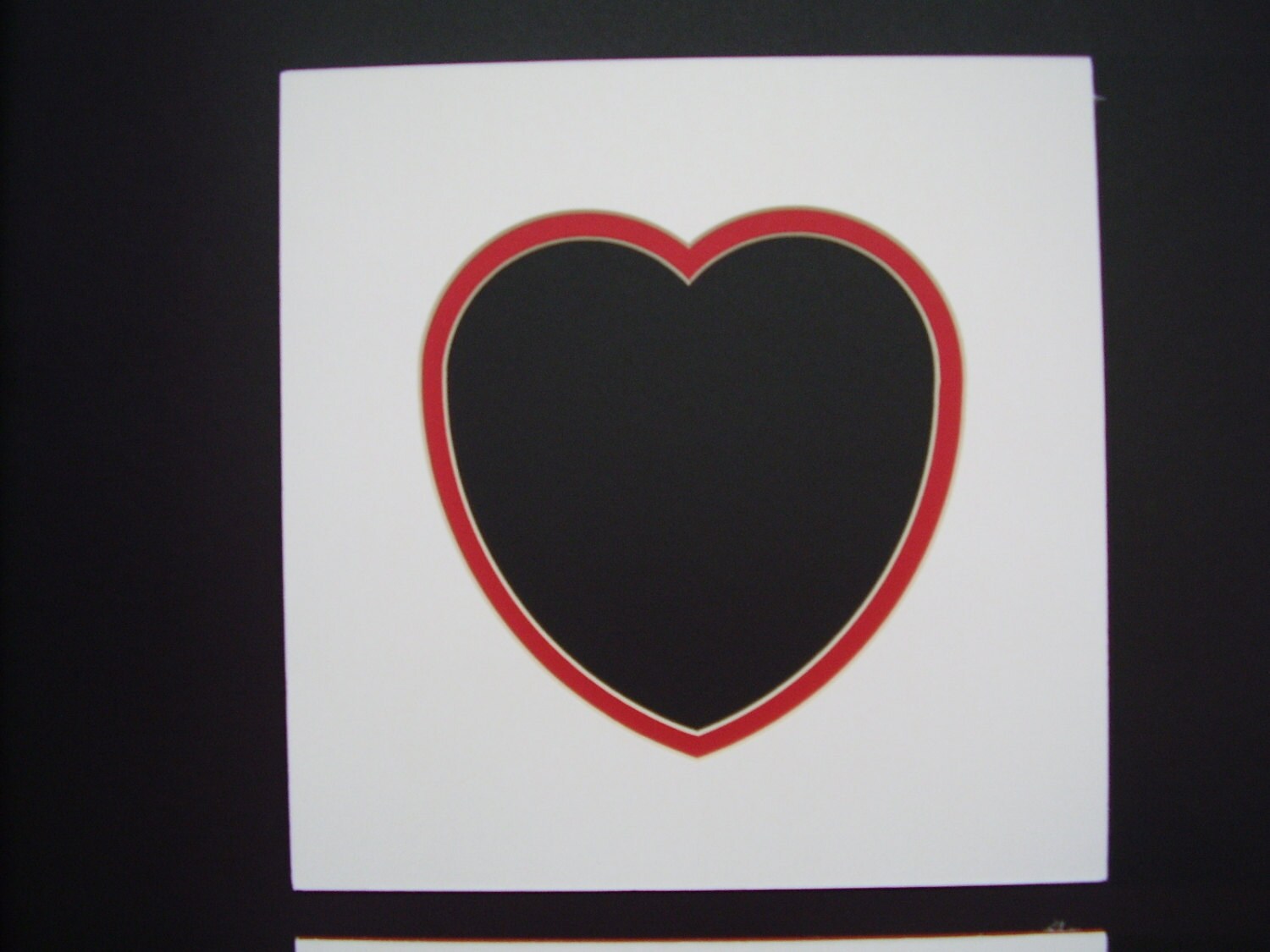Picture Frame Mat Set of 2 Heart Cutout White With Red Liner Etsy