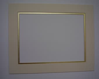 Picture Framing Mat for Playbill fits 8x10 Frame White with Gold SET of 20 