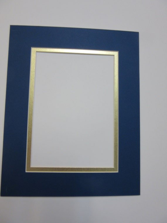 Picture Frame Mat Royal Blue With Silver Liner 8x10 for 5x7 Photo or Art  SET OF 2 