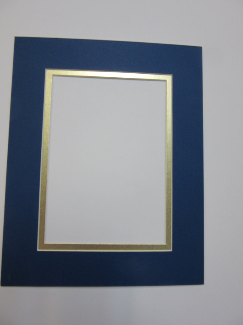Picture Frame Mat Royal Blue with Gold Liner 8x10 for 5x7 Etsy