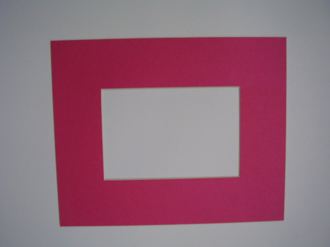 Picture Frame Double Mat 11x14 for 8x10 photo Pink with Dark Red liner