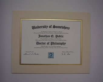 Picture Mat Diploma Size Mat Red with medium blue  11x14 mat for 8x10 document or photo