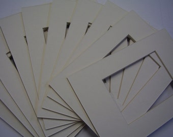 Picture Frame Mats Set of 12 for ACEO and sports cards 5x7 for 2.5x3.5 card Ivory color