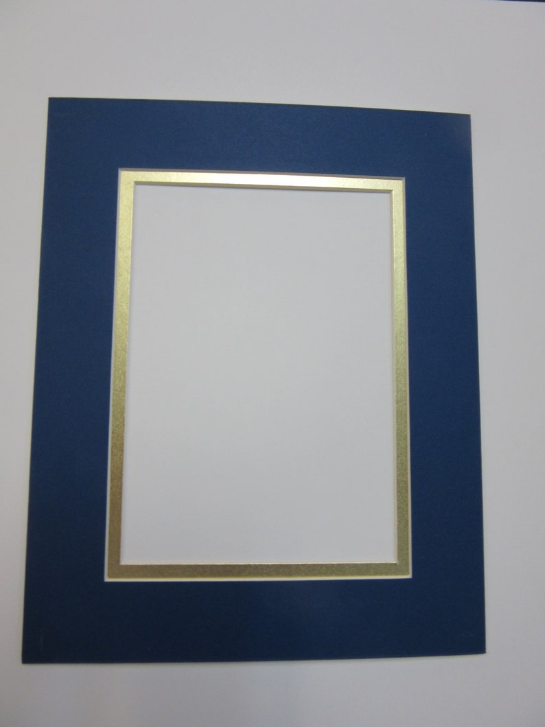 Picture Frame Mat Royal Blue With Gold Liner 8x10 for 5x7 Etsy