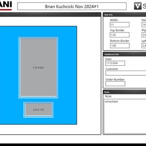 May include: A blue and white graphic with dimensions and text. The image includes a blue rectangle with two gray rectangles inside, labeled with measurements in inches. Text includes "VALIANI" and "V STUDIO".