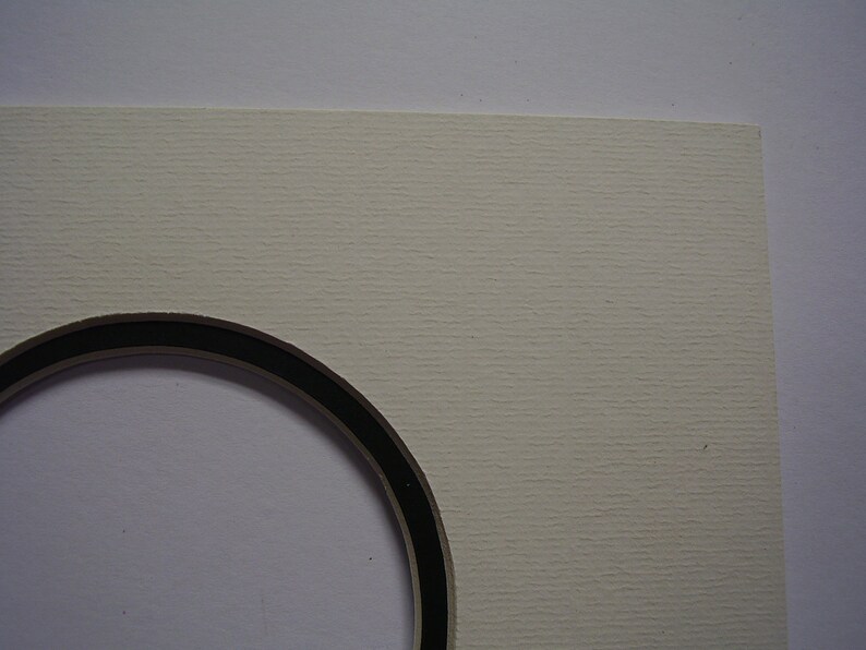 Picture Frame Mat Ivory Black Double 8x10 With 4.5 Circle Etsy