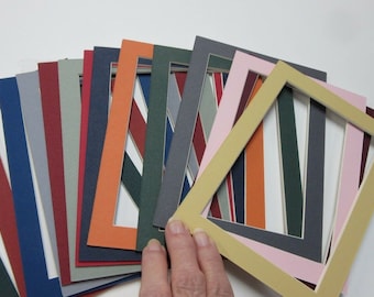 Picture Frame Mats for 8x10 for 6x8 photo assorted colors SET OF 20