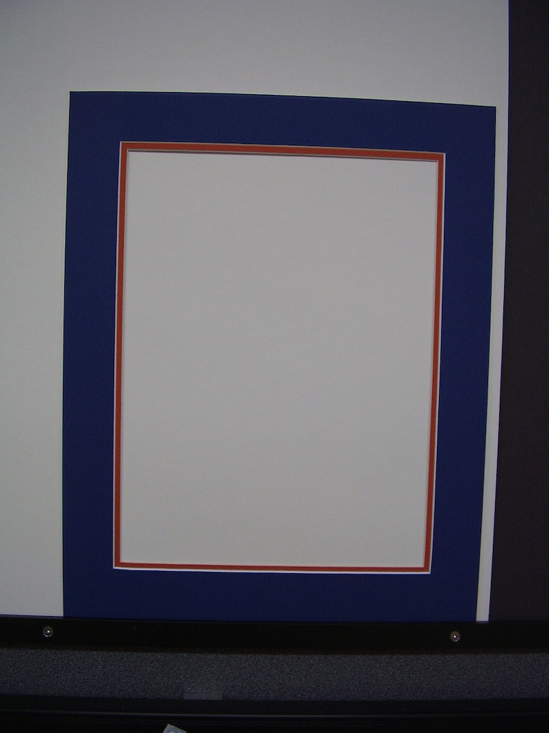 Picture Mat Double Blue With Orange Colors 16x20 Mat for 11x14 Etsy