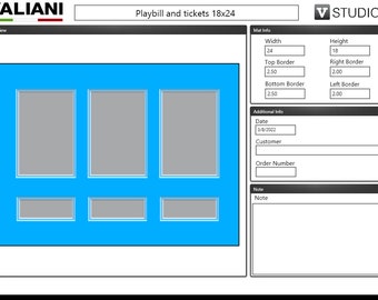 Picture Mat for Three Playbills and tickets  Fits 18x24  Standard Frame CHOOSE  color