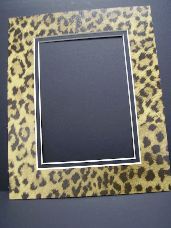 Picture Mat Yellow Black Tiger Stripe Print 8x10 for 5x7 Photo or
