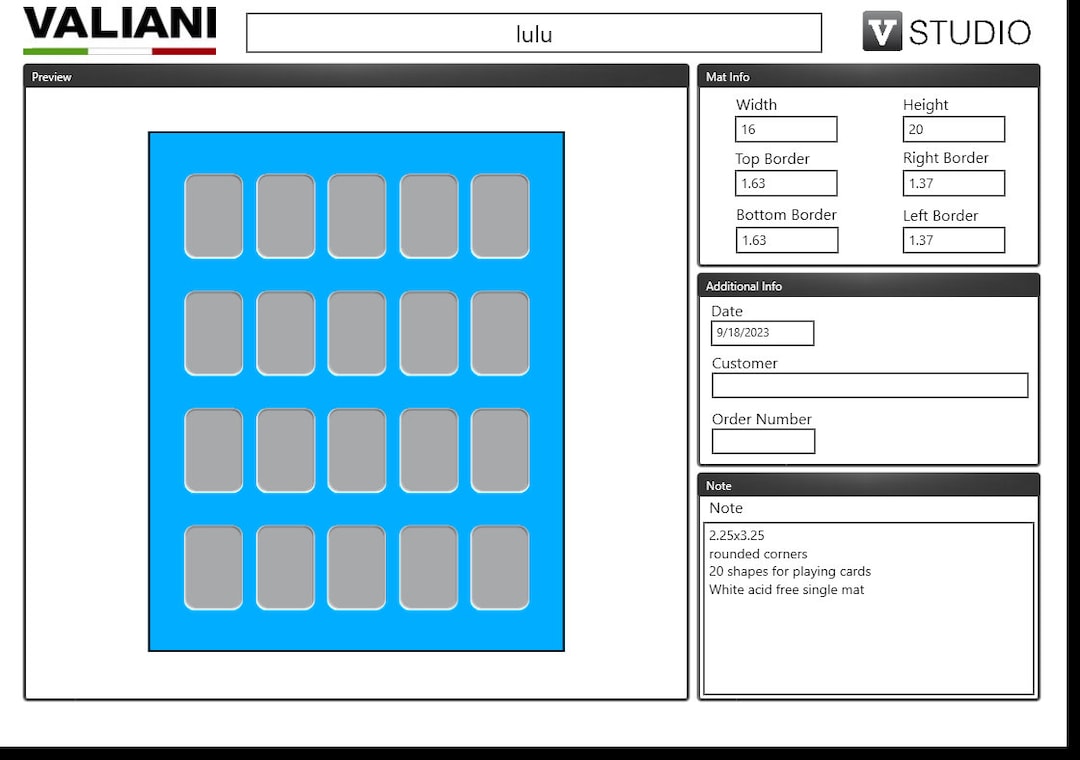 Picture Frame Matting Mats 16x20 for 20 Playing Cards White Rounded