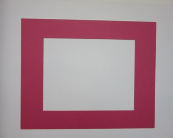 Picture Frame Mat hot pink Single mat 8x10 for 5x7  Photo or Art Rectangle cutout