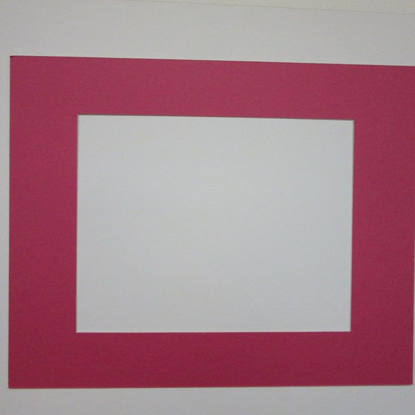 Picture Frame Mat hot pink Single mat  11x14 for 8x10  Photo or Art Rectangle cutout