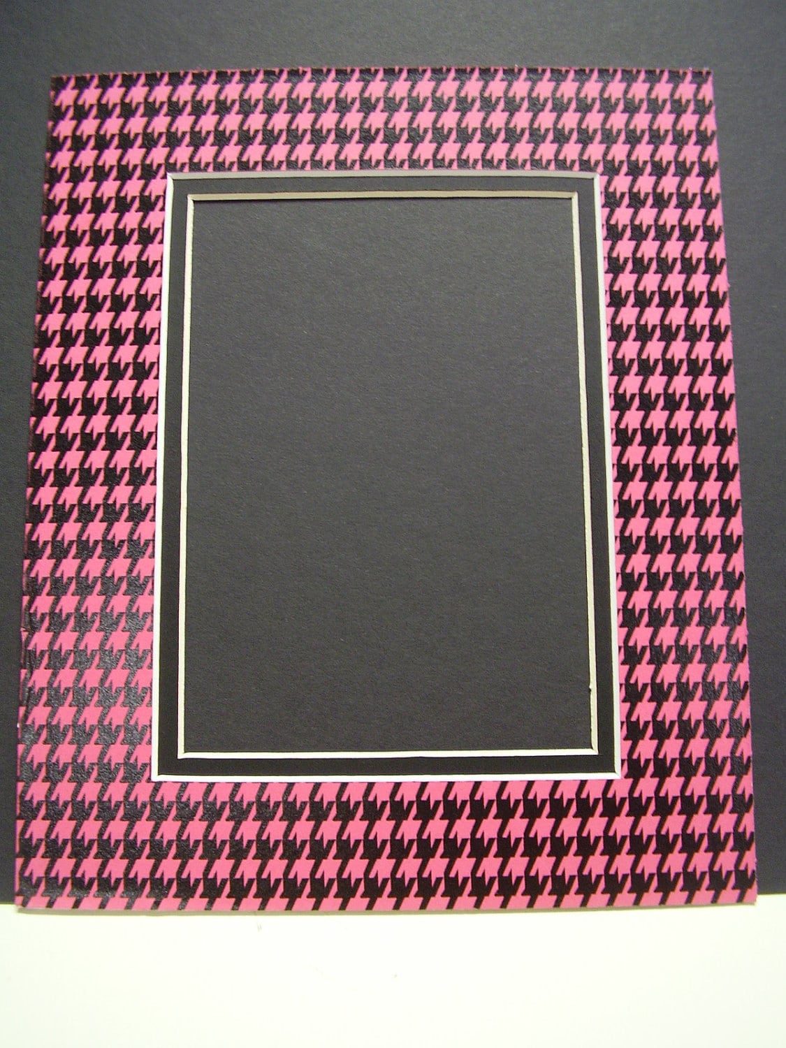 Picture Frame Double Mat 11x14 for 8x10 photo Pink with Dark Red liner
