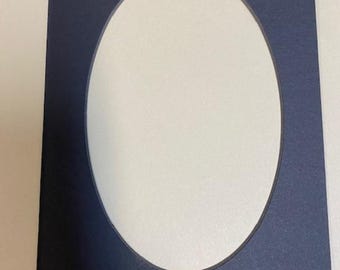 Picture Frame Mats  8X10 FOR 5X7 photo Black Oval opening 25 plus backs