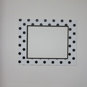 Picture Framing Mat Polka Dot White and Black  8x10 for 5x7 Photo or Art Rectgangle Cutout