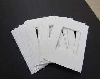 Picture Frame Mats Set of Four for ACEO and  cards 5x7 for 2.5x3.5 card white or black acid free