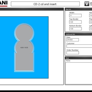 May include: A blue and gray template for a CD-2 cd and insert. The template shows the dimensions of the insert and the CD. The text "4.00 x 10.50" is visible in the image.